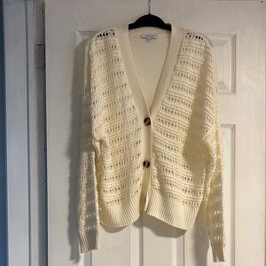 Open knit cardigan - cotton blend